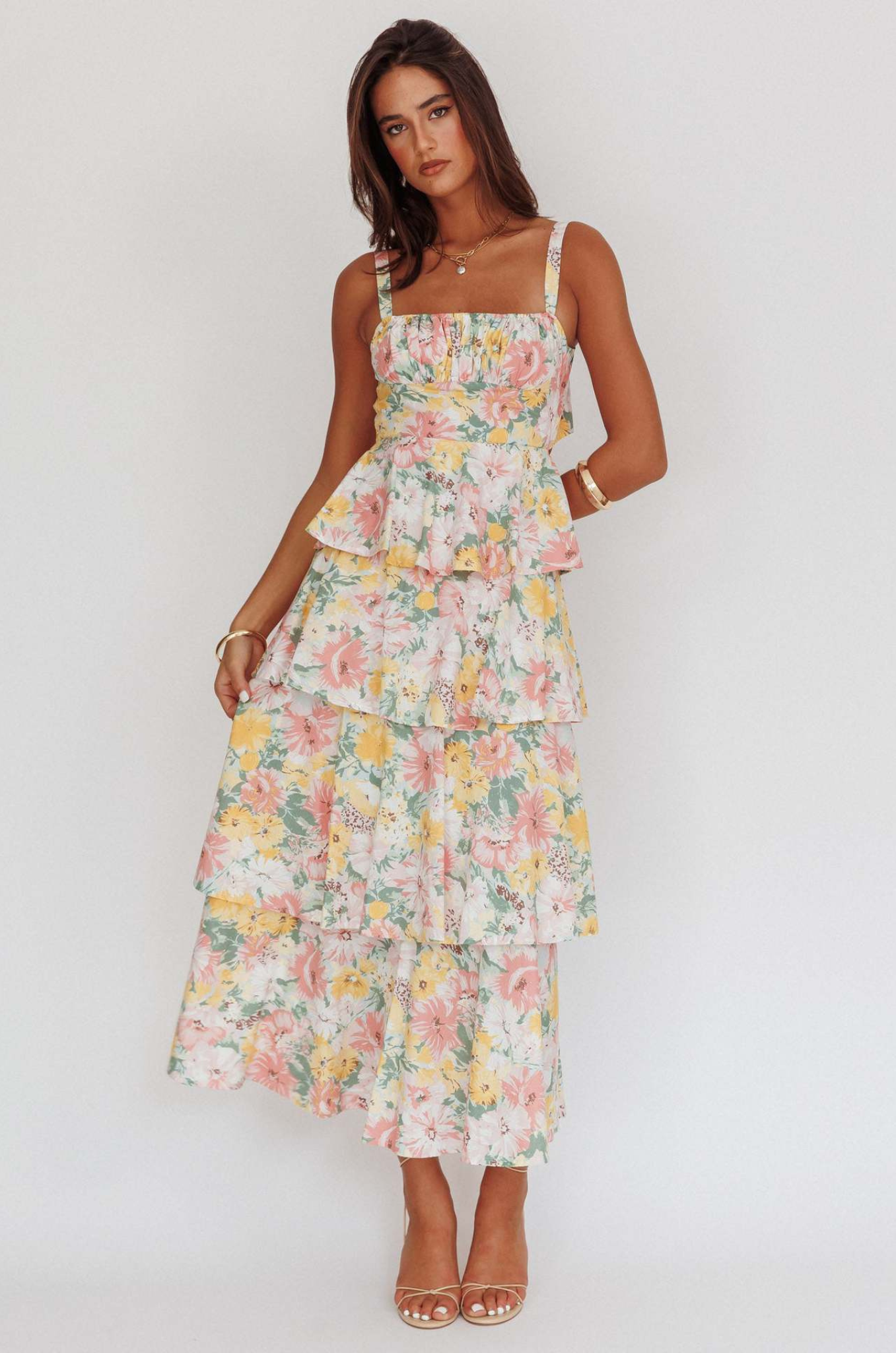 Flori | Women's Floral Maxi Dress with Ruffle Detail | Elegant Summer Formal Wear 11