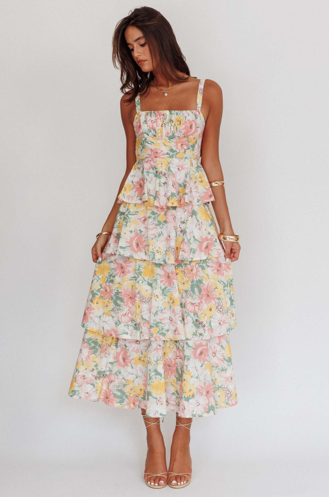 Flori | Women's Floral Maxi Dress with Ruffle Detail | Elegant Summer Formal Wear 12