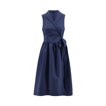 Elena Sleeveless Midi Dress Women – Belted Summer A-Line Dress 4