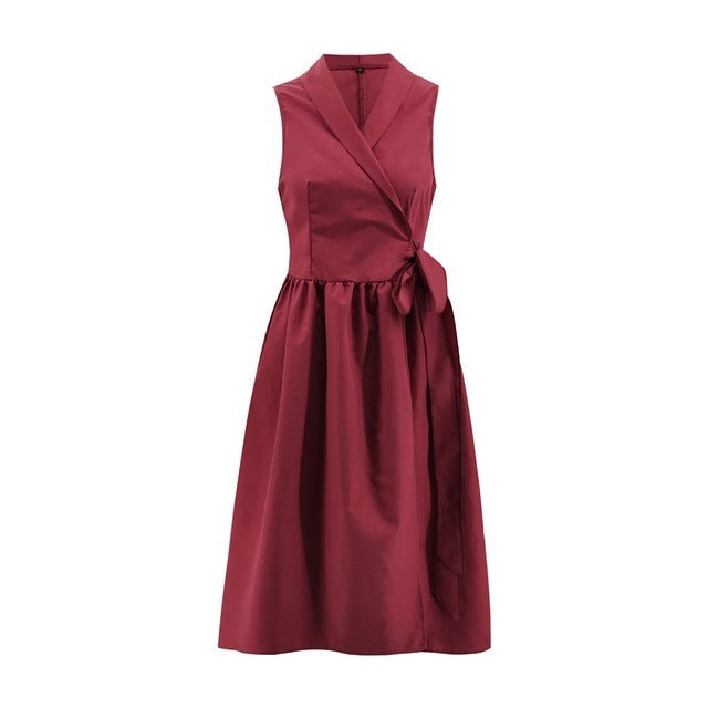 Elena Sleeveless Midi Dress Women – Belted Summer A-Line Dress 7