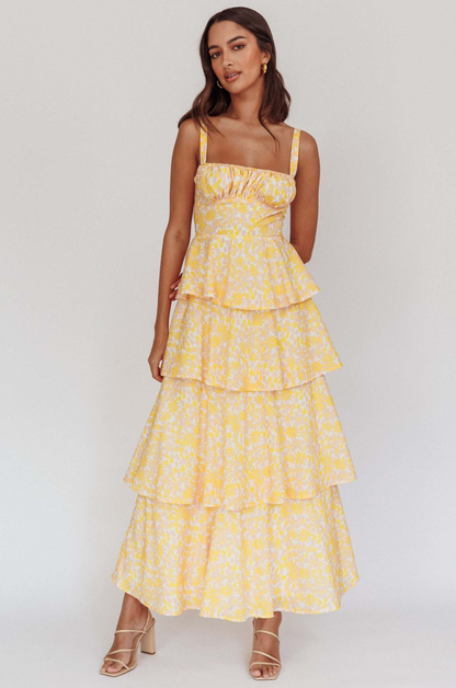 Flori | Women's Floral Maxi Dress with Ruffle Detail | Elegant Summer Formal Wear 3