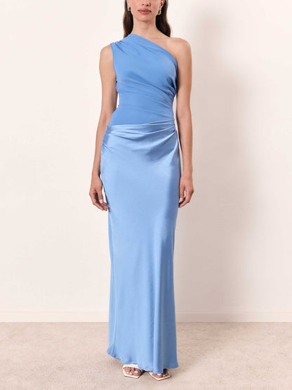 Elegant Collection | Maxi Dress for Women with One Shoulder Design | Flowing Long Fit for Weddings and Formal Occasions 8