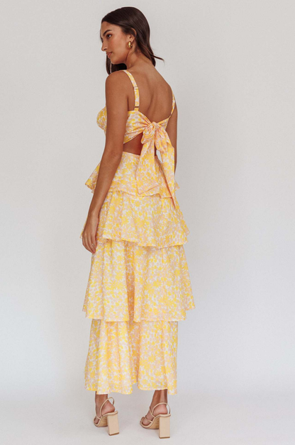 Flori | Women's Floral Maxi Dress with Ruffle Detail | Elegant Summer Formal Wear 2