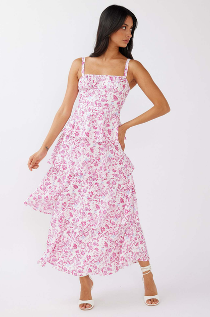 Flori | Women's Floral Maxi Dress with Ruffle Detail | Elegant Summer Formal Wear 6
