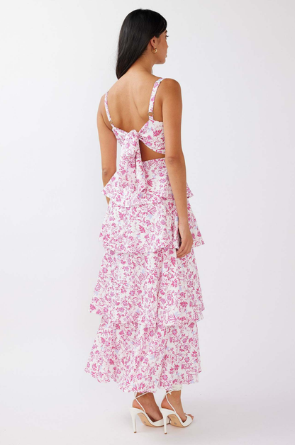 Flori | Women's Floral Maxi Dress with Ruffle Detail | Elegant Summer Formal Wear 7