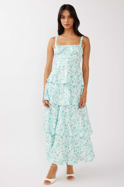 Flori | Women's Floral Maxi Dress with Ruffle Detail | Elegant Summer Formal Wear 9