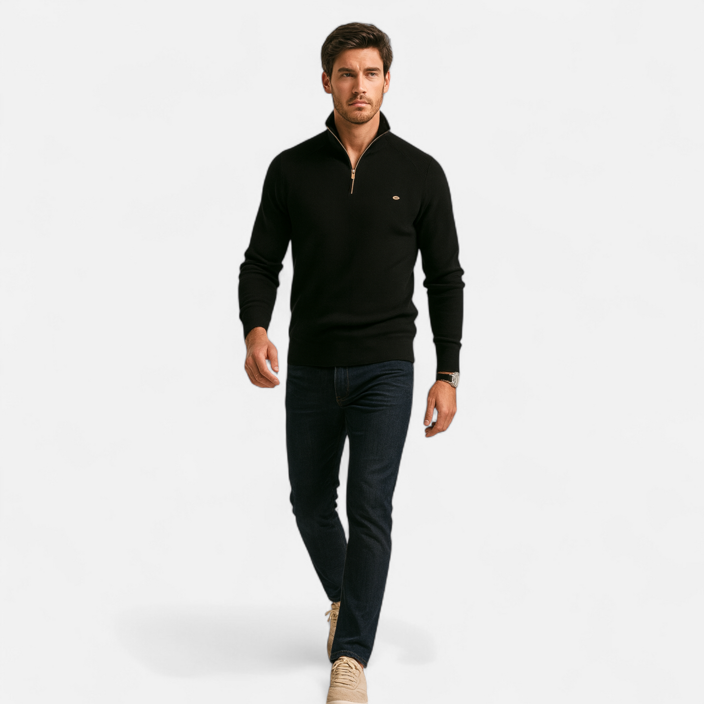 Oliver | Cozy Cotton Half Zip Sweater for Men 5