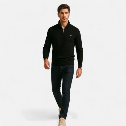 Oliver | Cozy Cotton Half Zip Sweater for Men 5