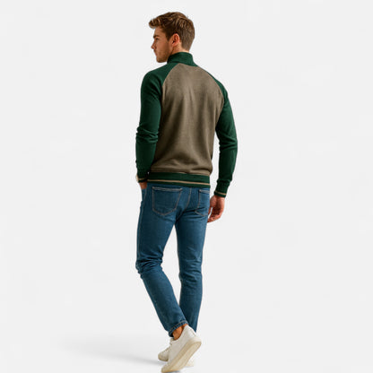 Men’s Sweater with Zip Front – Soft Cotton Knit for Everyday Wear