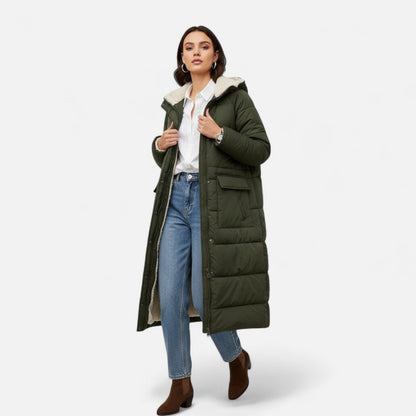 Women’s Winter Coat – Long Padded Design with Soft Fleece Warmth