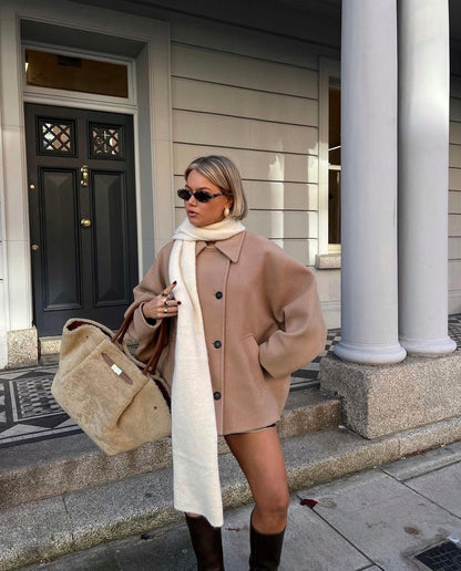 Jazzy Collection | Women's Wool Coat with Oversized Fit | Stylish Winter Outerwear for Cold Weather 10