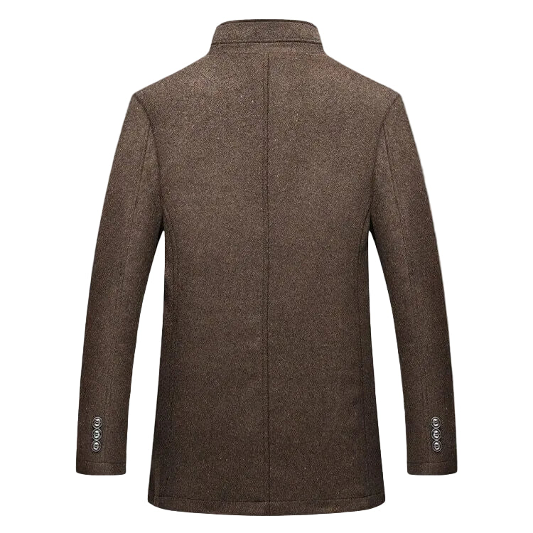 Edward | Men's Winter Coat with Button Front & Stand Collar | Knee-Length Stylish Outerwear for Cold Days 3