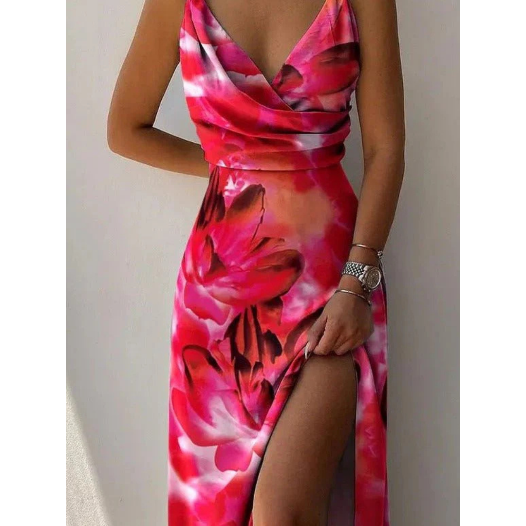 Sienna Satin Slip Maxi Dress Women – Side Slit Wedding Guest Dress 2