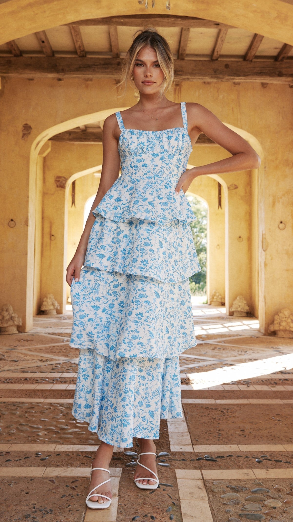 Freya Floral Maxi Dress | Women's Summer Dress with Ruffle Skirt | Elegant Lightweight Design for Weddings and Events 15