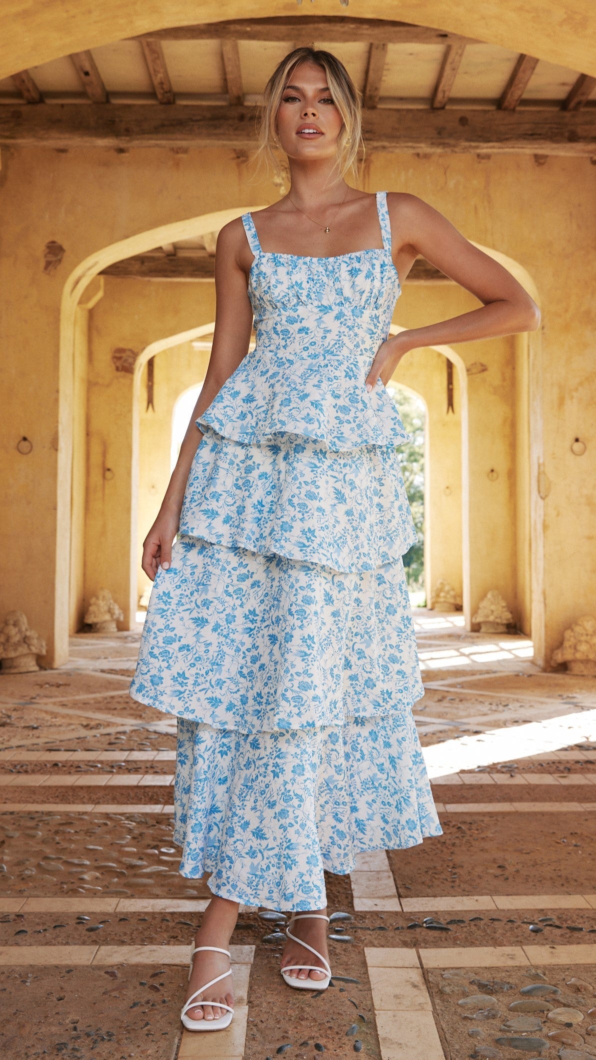 Freya Floral Maxi Dress | Women's Summer Dress with Ruffle Skirt | Elegant Lightweight Design for Weddings and Events 16
