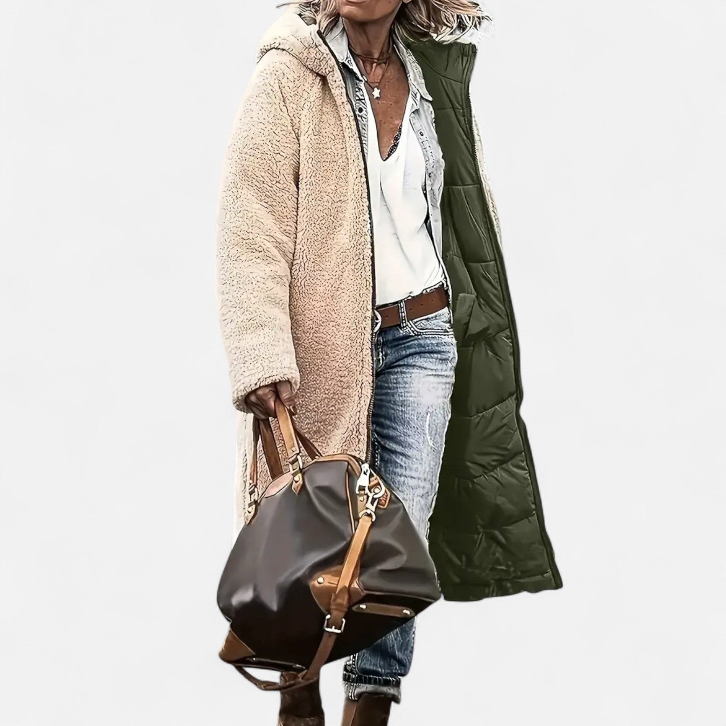 Women’s Winter Coat – Long Padded Design with Soft Fleece Warmth