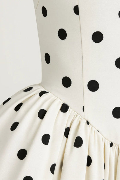 Mila Polka Dot Mini Dress Women – Elegant Short A-Line Dress 4