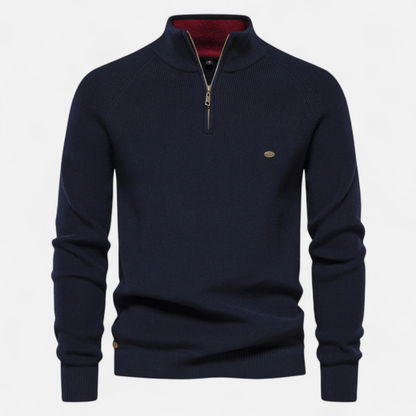 Oliver | Cozy Cotton Half Zip Sweater for Men 8