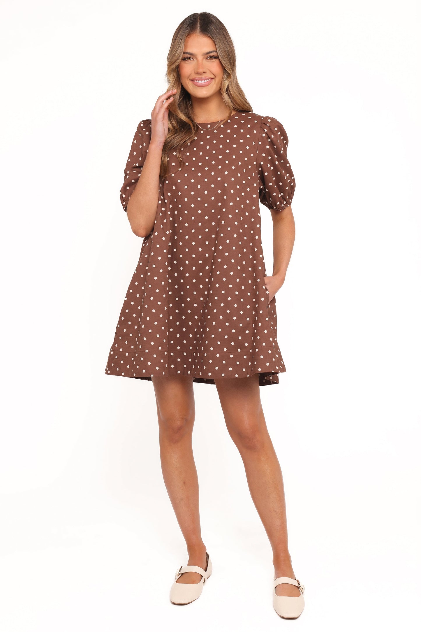 Clara Polka Dot Mini Dress Women – Puff Sleeve A-Line Dress 2