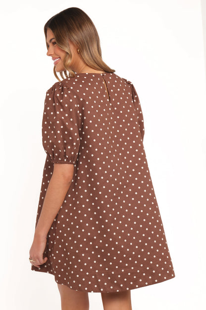 Clara Polka Dot Mini Dress Women – Puff Sleeve A-Line Dress 4