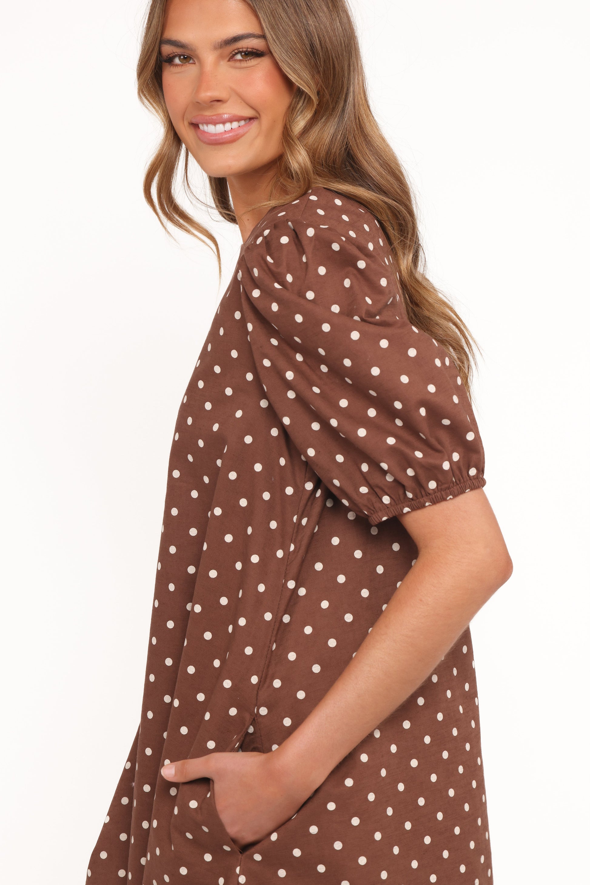 Clara Polka Dot Mini Dress Women – Puff Sleeve A-Line Dress 5