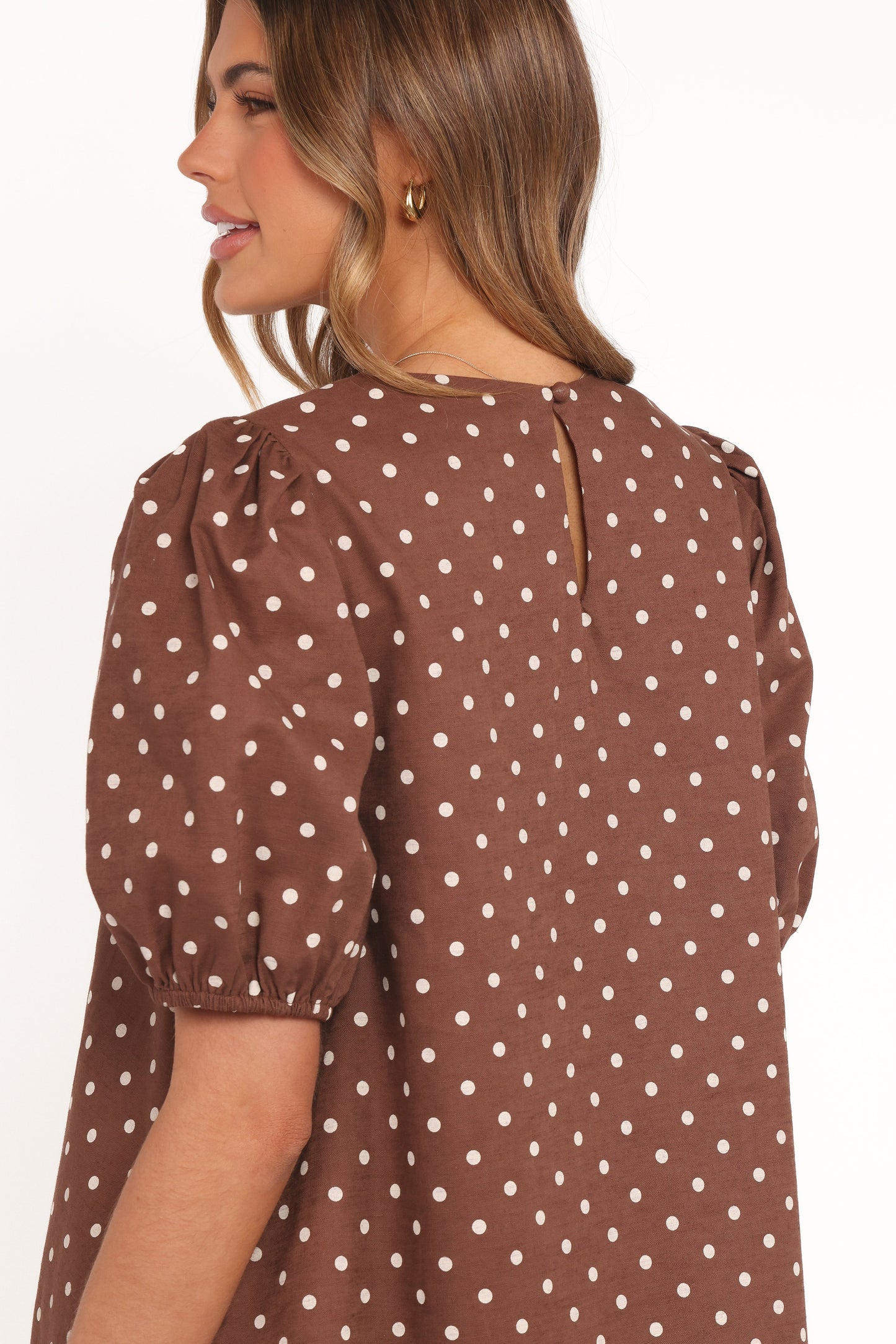 Clara Polka Dot Mini Dress Women – Puff Sleeve A-Line Dress 6