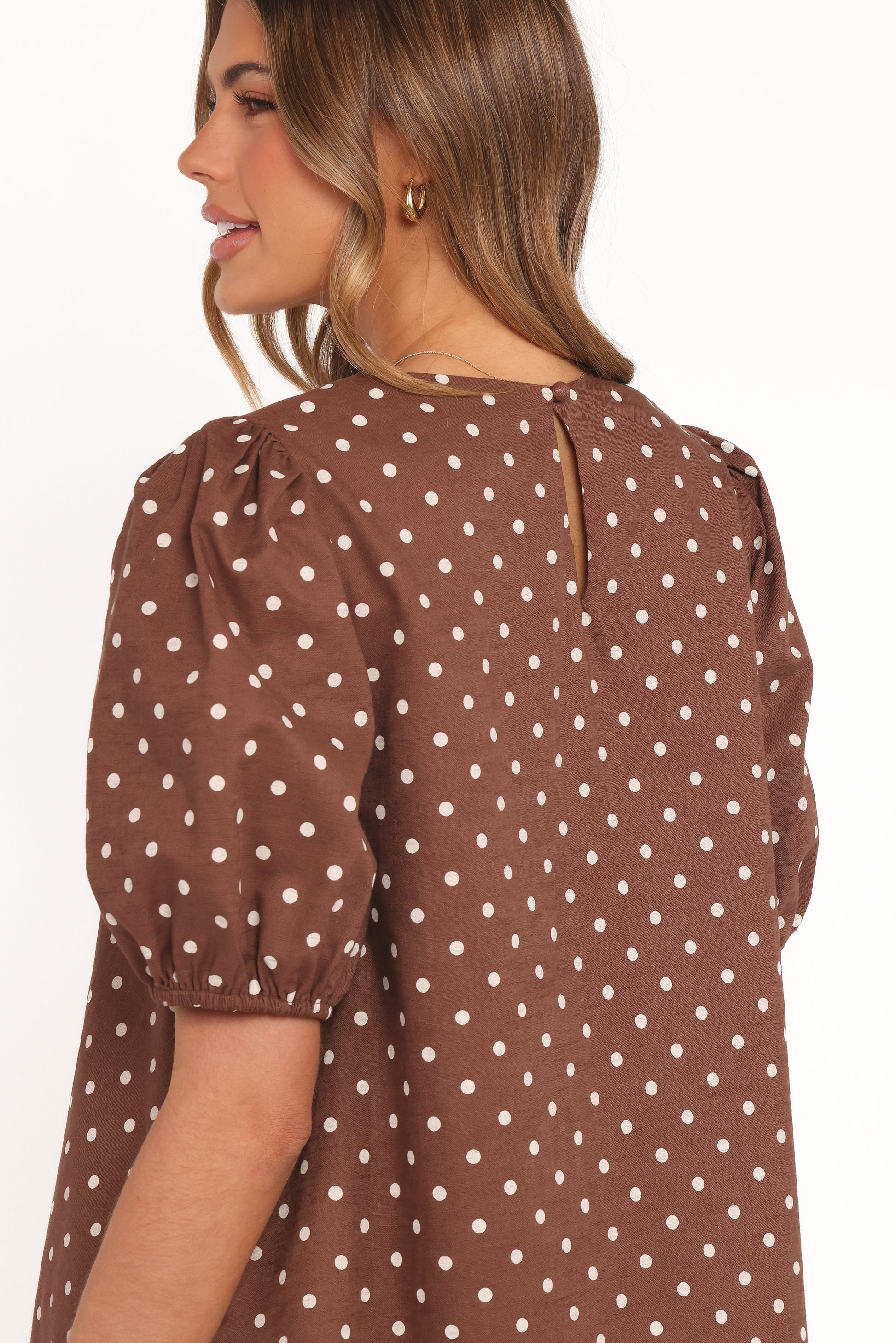 Clara Polka Dot Mini Dress Women – Puff Sleeve A-Line Dress 6